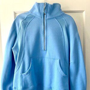 Lululemon Scuba Oversized Funnel-Neck Half Zip, M/L, Sinatra Blue (Gently used)